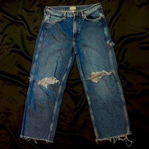 H&M x Lee ripped carpenter jeans